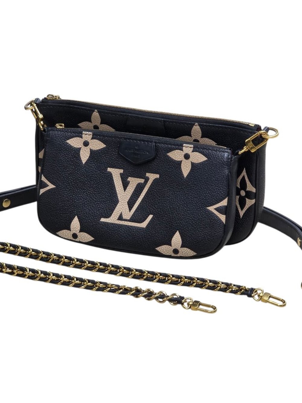 Louis Vuitton Multi Pochette Accessoires Bicolor Monogram Empreinte Leather Bag